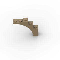 Brick Arch 1 x 5 x 4 Irregular Bow, Raised Underside Cross Supports #76768 Dark Tan