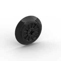 Train Wheel Spoked with Technic Axle Hole #57999 Black