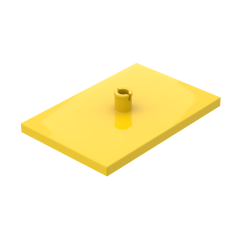 Tile Special 6 x 4 with Beveled Edges and 5mm Pin (Train Bogie Plate) #4025 Yellow