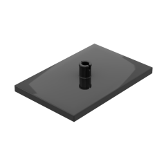 Tile Special 6 x 4 with Beveled Edges and 5mm Pin (Train Bogie Plate) #4025 Black