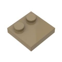 Plate Special 2 x 2 with Only 2 studs #33909 Dark Tan