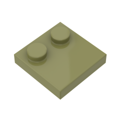 Plate Special 2 x 2 with Only 2 studs #33909 Olive Green