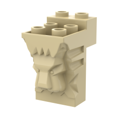 Brick Special 2 x 3 x 3 with Cutout and Lion Head Hollow Studs #30274 Tan