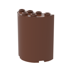 Cylinder Half 2 x 4 x 4 #6259 Reddish Brown 10 pieces