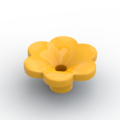 Plant, Outdoor Accessory Kit, Flower with 6 Rounded Petals and Pin #95831 Bright Light Orange