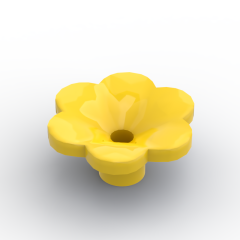Plant, Outdoor Accessory Kit, Flower with 6 Rounded Petals and Pin #95831 Yellow 1/4 KG