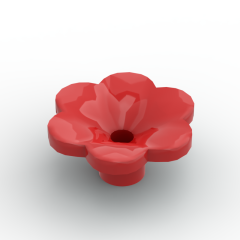 Plant, Outdoor Accessory Kit, Flower with 6 Rounded Petals and Pin #95831 Red