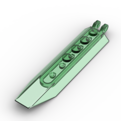 Hinge Plate 1 x 8 with Angled Side Extensions, Squared Plate Underside #14137 Trans-Green