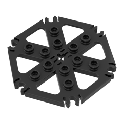 Technic Plate Rotor 6 Blade with Clip Ends Connected aka Water Wheel - Hollow Studs #64566