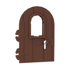 Door 1 x 4 x 6 Round Top with Window and Keyhole, Nonreinforced Edge #40241