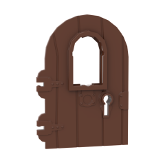 Door 1 x 4 x 6 Round Top with Window and Keyhole, Nonreinforced Edge #40241