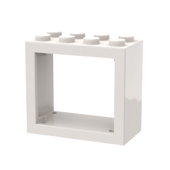 Window 2 x 4 x 3 Frame with Solid Studs #4132 White