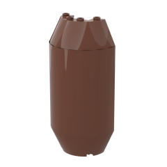 Cylinder Half 4 x 6 x 13 with 1 x 2 Cutout #92591 Reddish Brown