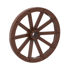 Wheel Wagon Huge (43mm D.) #33211 Reddish Brown 10 pieces