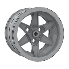 Wheel 56 x 34 Technic Racing Medium with 3 Pin Holes #44772 Light Bluish Gray