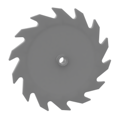 Technic Circular Saw Blade 9 x 9 with Pin Hole #61403 Flat Silver