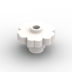 Plant Flower 2 x 2 Rounded - Solid Stud #4728 White