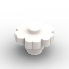 Plant, Flower 2 x 2 - Round Solid Stud #98262 White 1/4 KG