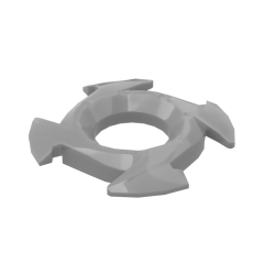 Ring 4 x 4 with 2 x 2 Hole and 4 Arrow Ends (Ninjago Spinner Crown) #98341 Flat Silver