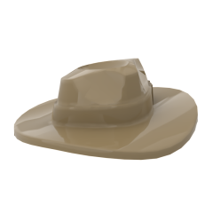 Minifig Hat Wide Brim, Outback Style (Fedora) #61506 Dark Tan