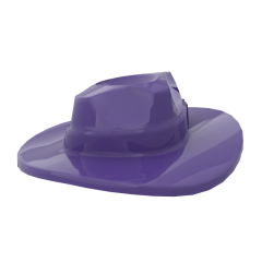 Minifig Hat Wide Brim, Outback Style (Fedora) #61506 Dark Purple