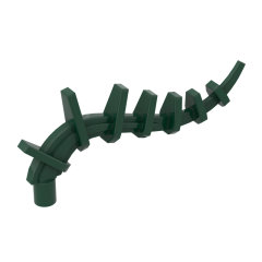 Plant / Creature Body Part, Vine / Tail / Tentacle / Bionicle Spine, Spiky #55236 Dark Green
