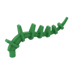 Plant / Creature Body Part, Vine / Tail / Tentacle / Bionicle Spine, Spiky #55236 Bright Green