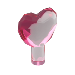 Rock - Heart Jewel with Shaft #15745 Trans-Dark Pink