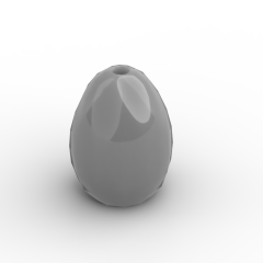 Food Egg with 1.5mm Hole #24946 Flat Silver