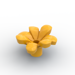 Plant, Flower, Minifig Accessory with 7 Thick Petals and Pin #32606 Bright Light Orange