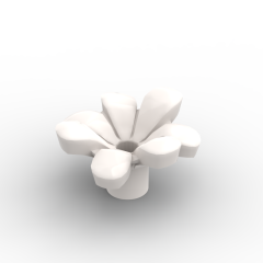 Plant, Flower, Minifig Accessory with 7 Thick Petals and Pin #32606 White