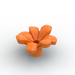 Plant, Flower, Minifig Accessory with 7 Thick Petals and Pin #32606 Orange