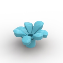 Plant, Flower, Minifig Accessory with 7 Thick Petals and Pin #32606 Medium Azure