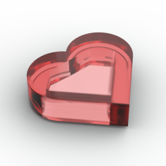 Tile 1 x 1 Heart #39739 Trans-Red