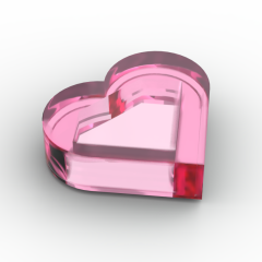 Tile 1 x 1 Heart #39739 Trans-Dark Pink