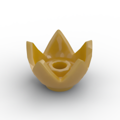 Minifig Crown / Flower / Egg Shell Half #39262 Pearl Gold