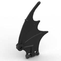 Creature Body Part, Dragon / Thestral Wing with Bar Connection #38547 Black