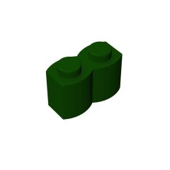 Brick Special 1 x 2 Palisade - aka Log #30136 Dark Green