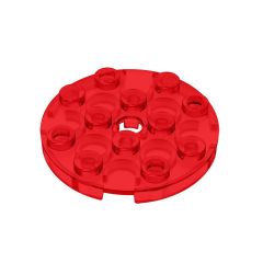 Plate Round 4 x 4 with Pin Hole #60474 Trans-Red