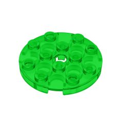 Plate Round 4 x 4 with Pin Hole #60474 Trans-Green