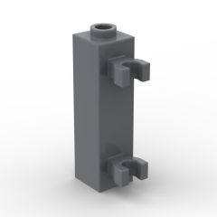 Brick Modified 1 x 1 x 3 With 2 Clips Vertical (Undetermined Stud Type) #60583 Dark Bluish Gray