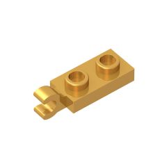 Plate Special 1 x 2 with Clip Horizontal on End #63868 Pearl Gold 1 KG
