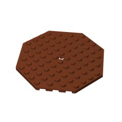 Plate Special 10 x 10 Octagonal with Hole #89523 Reddish Brown