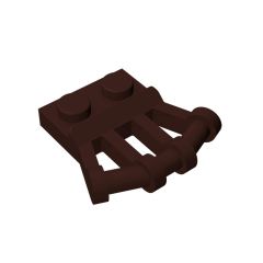 Plate Special 1 x 2 with Angled Handles on Side #92692  Dark Brown