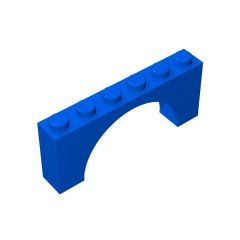 Brick Arch 1 x 6 x 2 - Thin Top without Reinforced Underside - New Version #15254  Blue