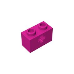 Technic Brick 1 x 2 with Axle Hole #31493 Magenta