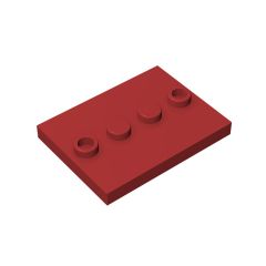 Plate Special 3 x 4 with 1 x 4 Center Studs - Plain #88646  Dark Red
