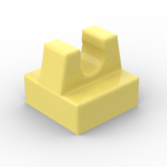 Tile Special 1 x 1 with Clip and Straight Tips #2555 Bright Light Yellow