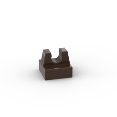 Tile Special 1 x 1 with Clip and Straight Tips #2555 Dark Brown