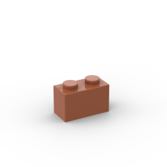 Brick 1 x 2 without Bottom Tube #3065 Dark Orange